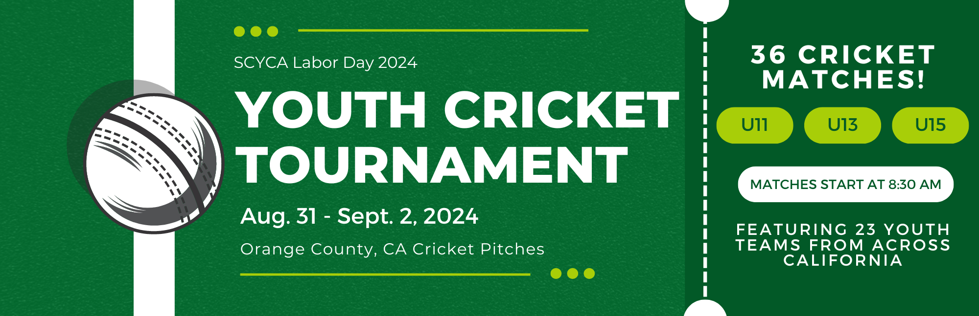 SCYCA Labor Day Youth Cricket Tournament 2024