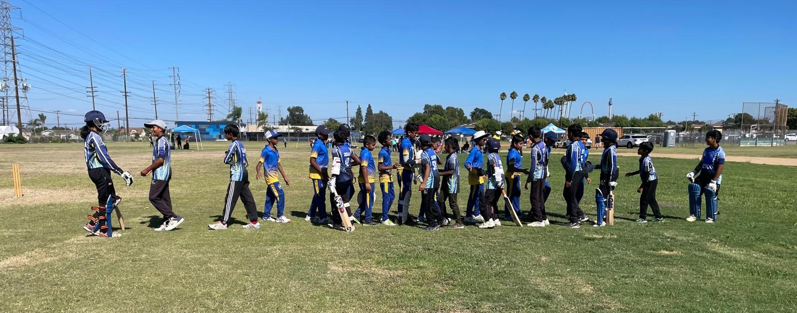 SCYCA U11 Youth Cricket Team congratulating other team